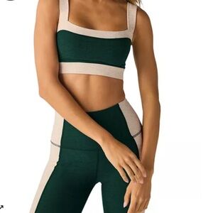 Women's Green and Cream Intimate Set